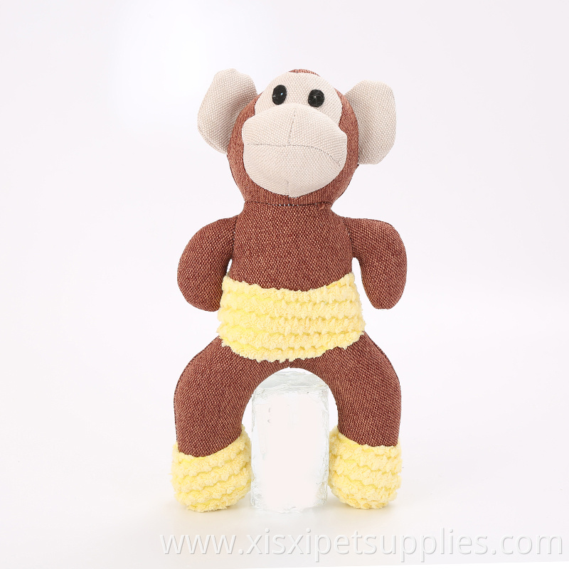 2019 wholesale Bite resistant lovely animal squeaky dog plush toy chew for pet